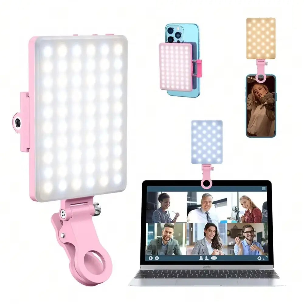 Selfie Light For Phone, Laptop, Tablets Camera Photography Video, With Front & Back Clip, Adjusted 3 LightModes For Phone, lPhon